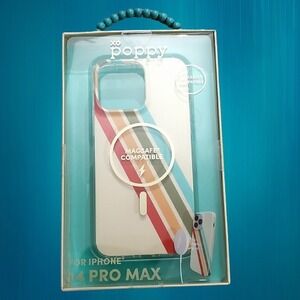 New iPhone 14 PRO MAX Case xo Poppy,‎ Beige Multicolor MagSafe Compatible